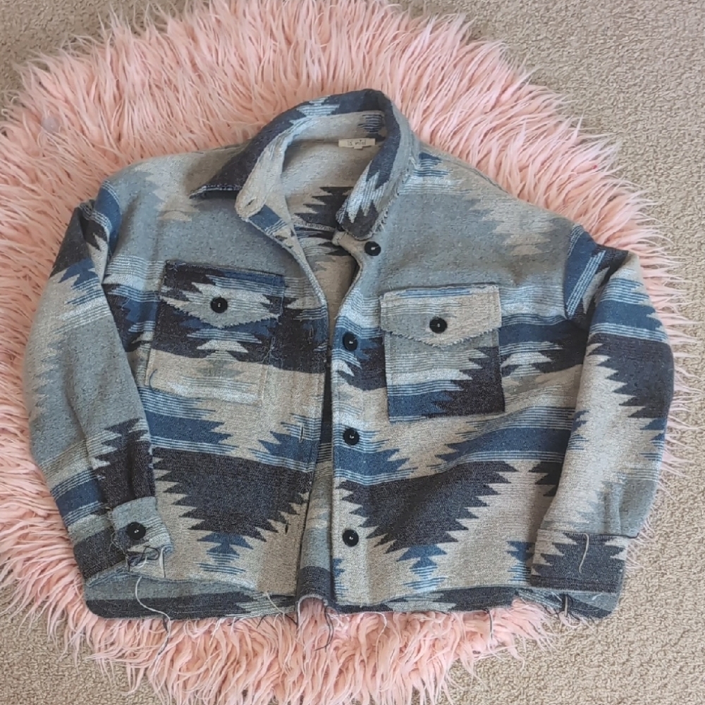 Kids Blue Patterned Jacket